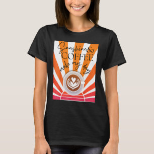 Camiseta Sunshine and Coffee Summer Loving Casual Graphic D