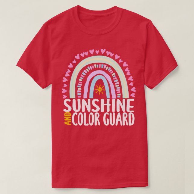 Camiseta Sunshine and Color Guard Cute Gráfico Arcoiris par (Diseño del anverso)