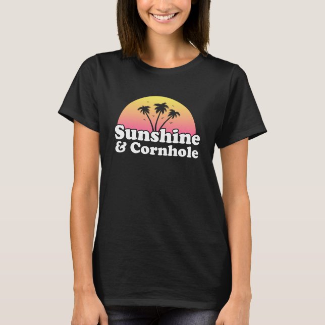 Camiseta Sunshine and Cornhole Bean Bag Lawn Game Corn Toss (Anverso)