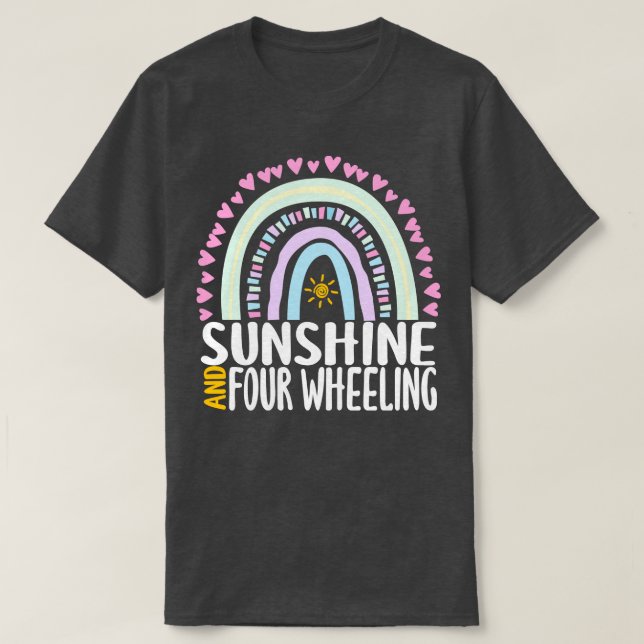 Camiseta Sunshine and Four Wheels Cute Rainbow Gift para W (Diseño del anverso)