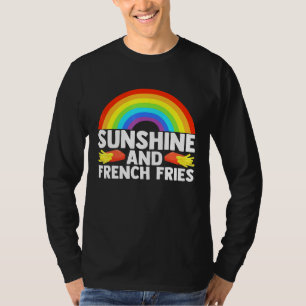 Camiseta Sunshine and French Fries Food Pun Rainbow años 70