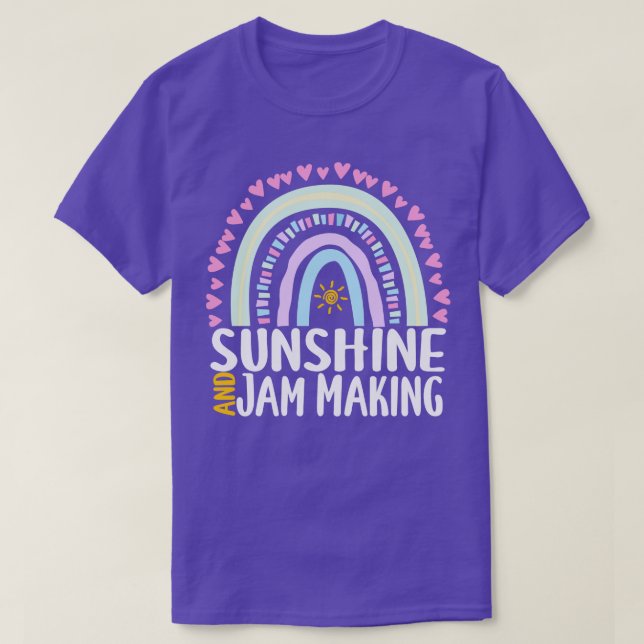 Camiseta Sunshine and Jam Making Cute Rainbow Gige para las (Diseño del anverso)