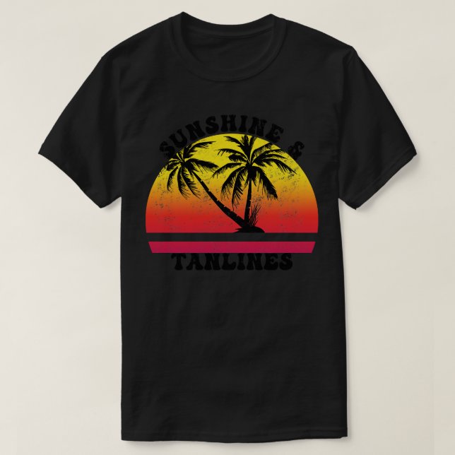 Camiseta Sunshine and Tanlines Summer Summertime Beach Surf (Diseño del anverso)