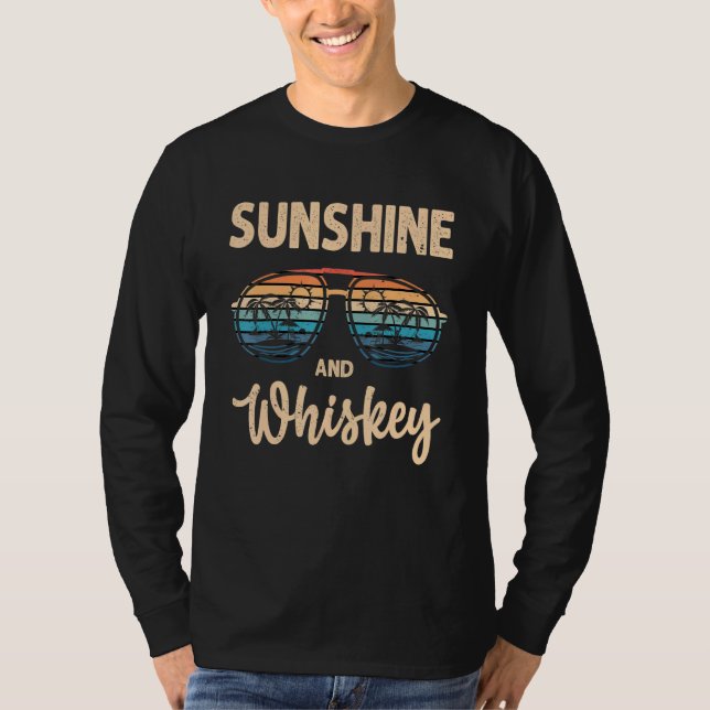 Camiseta Sunshine And Whiskey Beach Vacation Summer Retro (Anverso)