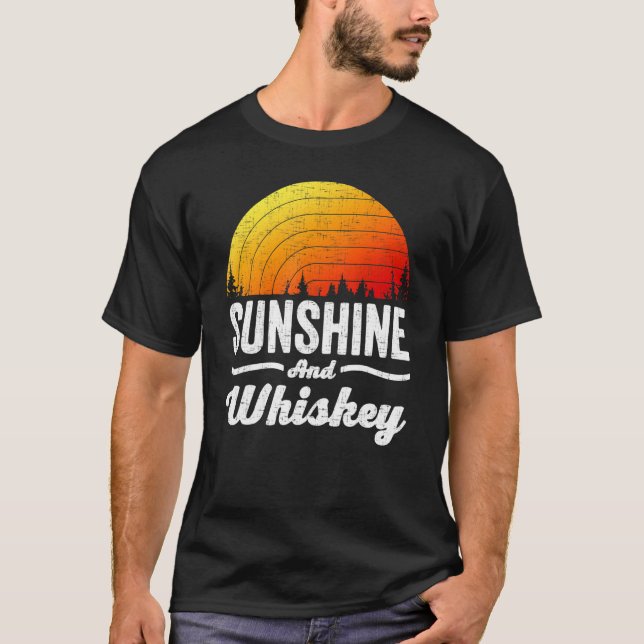 Camiseta Sunshine and Whiskey Vintage Retro Beach Summer (Anverso)