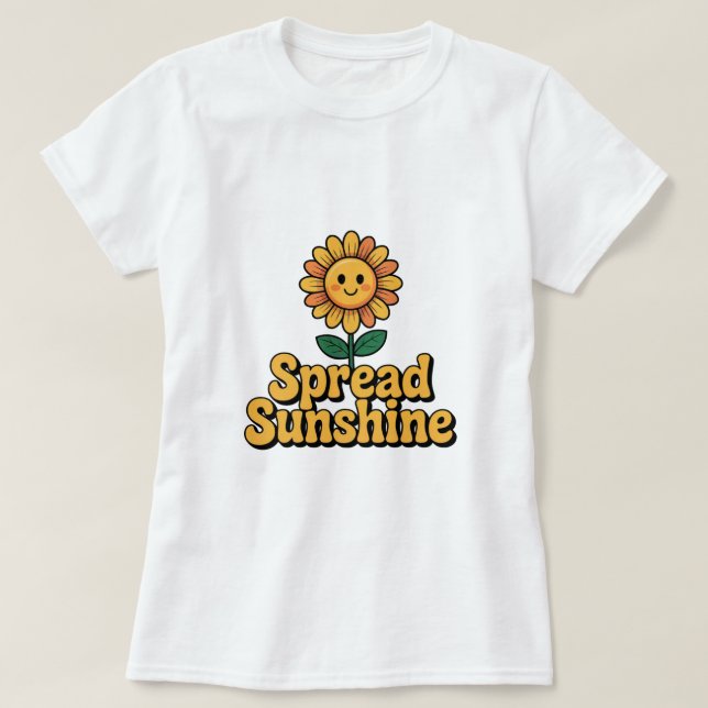 Camiseta Sunshine de algodón blanco (Diseño del anverso)