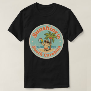 Camiseta Sunshine en Carolina del Sur_ Retro Palm Tree