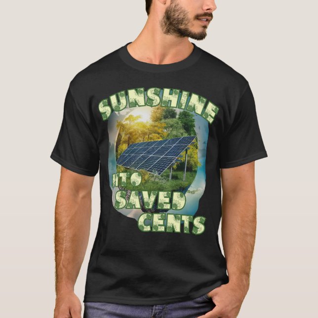 Camiseta SUNSHINE EN CENAS AHORRADAS, energía solar (Anverso)