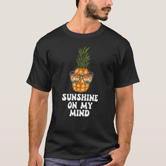 Camiseta Sunshine En Mi Mente Pineapple Con Gafas De Sol S (Anverso)