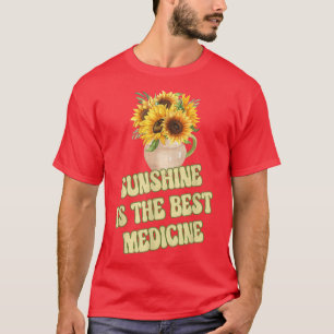 Camiseta Sunshine Es La Mejor Medicina Del Flo De Girasol A