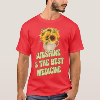 Camiseta Sunshine Es La Mejor Medicina Del Flo De Girasol A