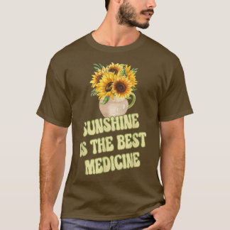 Camiseta Sunshine Es La Mejor Medicina Del Flo De Girasol A