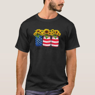 Camiseta Sunshine Freedom Patriotic Sunflower American Fla