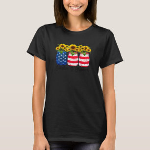 Camiseta Sunshine Freedom Patriotic Sunflower American Fla