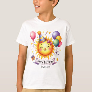 Camiseta Sunshine Happy Birthday Custom Name Boy T-Shirt