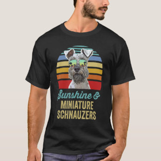 Camiseta Sunshine Ministra Schnauzers Dog Retro Beach Vibe