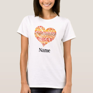 Camiseta Sunshine Naranja amarillo Mandala corazón personal