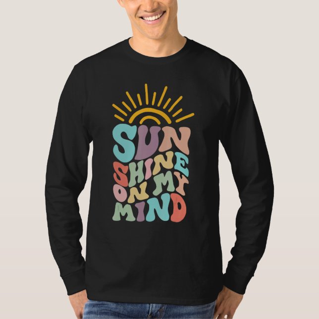 Camiseta Sunshine On My Mind Aesthetic Trendy Quote (Anverso)