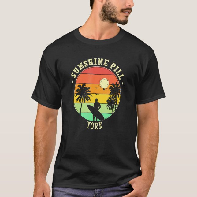 Camiseta Sunshine Pill York Summer Maine Tropical Beach Sur (Anverso)