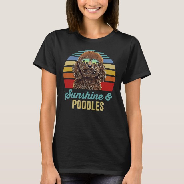 Camiseta Sunshine Poodles Dog Retro Sunset (Anverso)