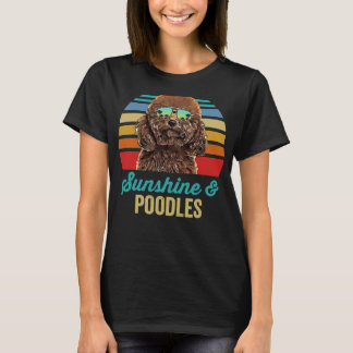 Camiseta Sunshine Poodles Dog Retro Sunset Beach Viaje
