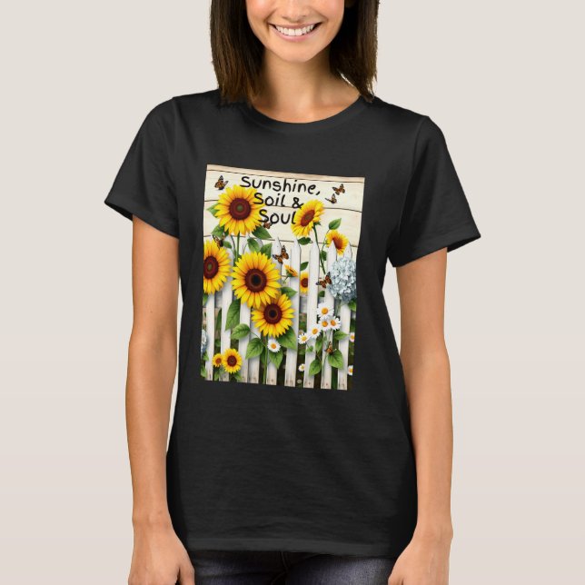 Camiseta Sunshine Soil and Soul Garden Flowers Monarch Butt (Anverso)