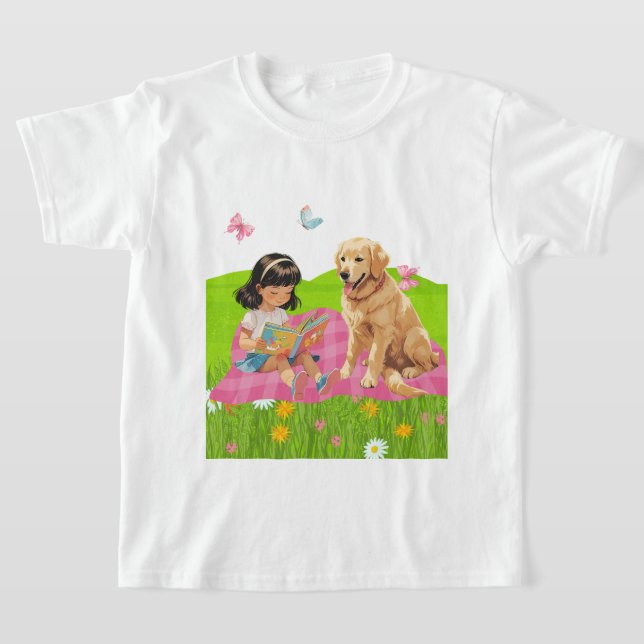 Camiseta Sunshine & Storytime – Girl and Her Dog (Distribución)