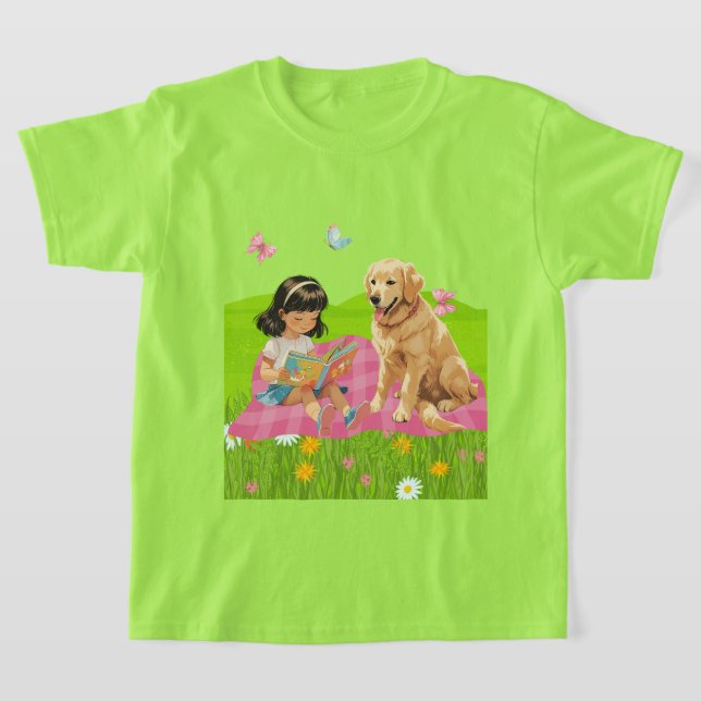 Camiseta Sunshine & Storytime – Girl and Her Dog (Distribución)