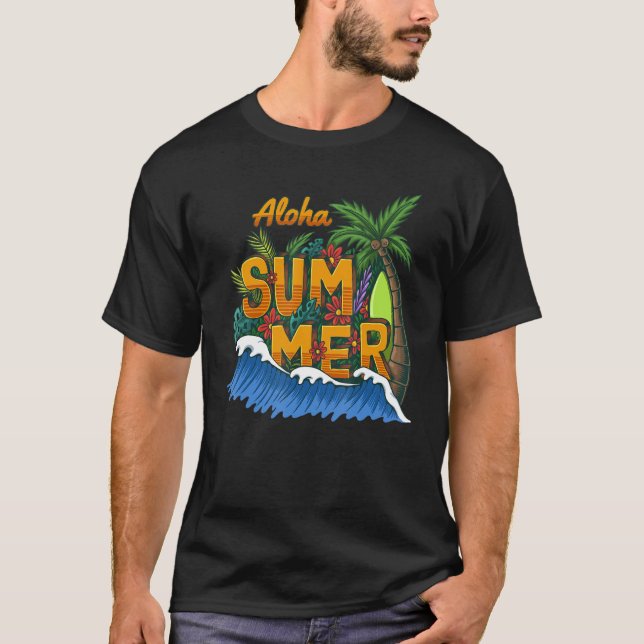 Camiseta Sunshine Summer Palm Trees Beach Vibes Tropical Su (Anverso)