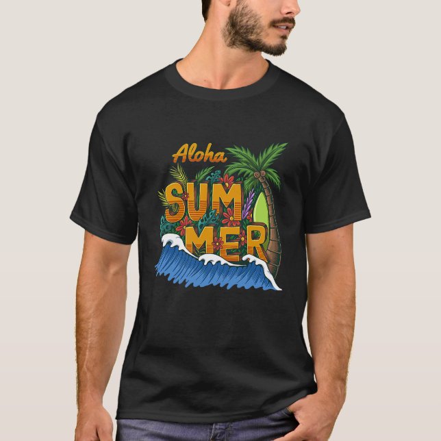 Camiseta Sunshine Summer Palm Trees Beach Vibes Tropical Su (Anverso)