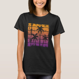 Camiseta Sunshine Summer Vibes Palm Trees Beach Retro Tropi