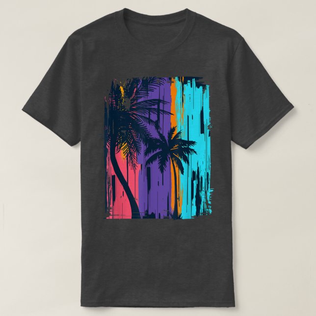 Camiseta Sunshine Summer Vibes Palm Trees Beach Retro Tropi (Diseño del anverso)