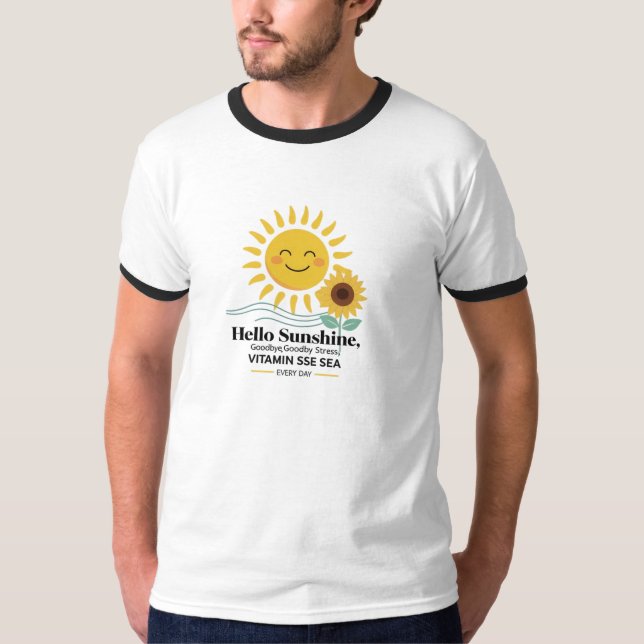 Camiseta Sunshine & Sunflower sonriente - Felices vibracion (Anverso)