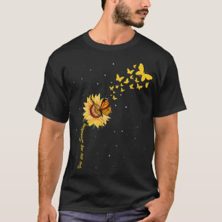 Camiseta Sunshine Vintage girasol con mariposa Monarca