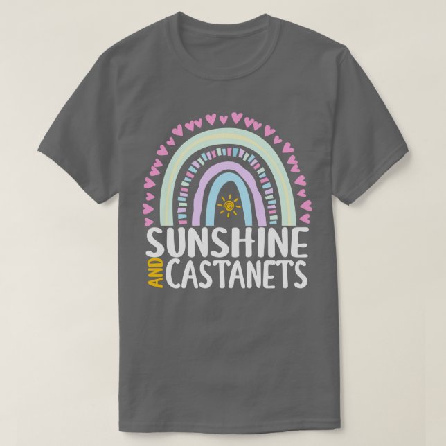 Camiseta Sunshine y Castanets quitan regalo de arcoiris a l (Diseño del anverso)