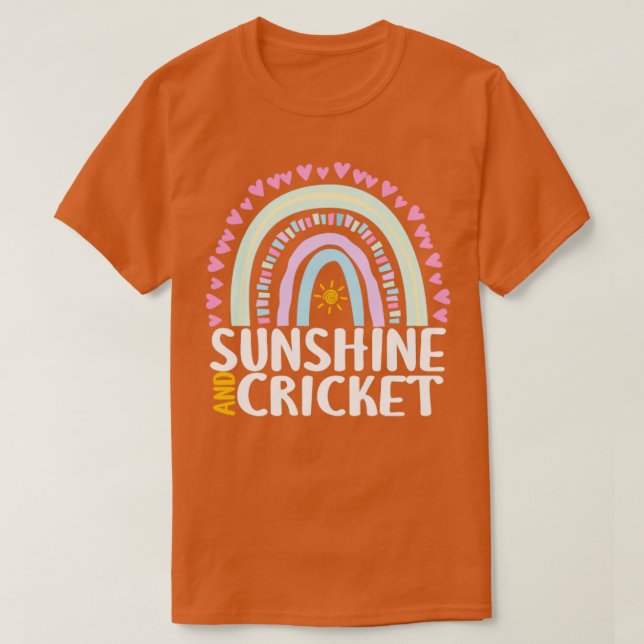 Camiseta Sunshine y el cricket cubren el arcoiris para las  (Diseño del anverso)