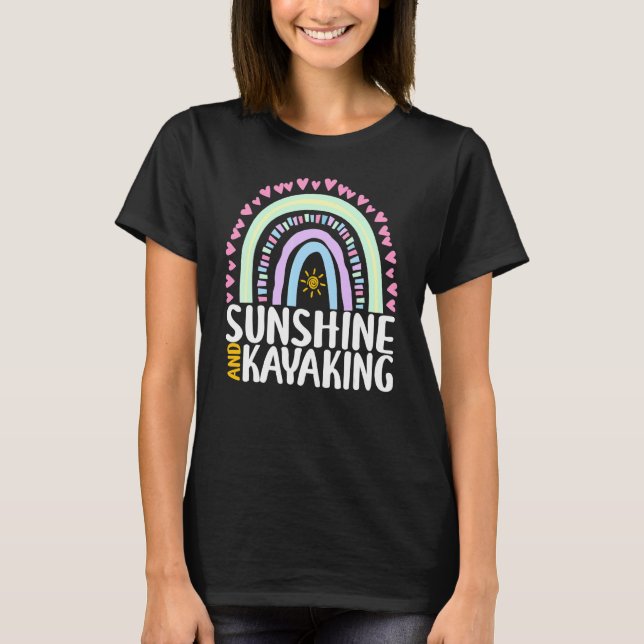 Camiseta Sunshine Y Kayaking Cute Mujeres Gráficas Arcoiris (Anverso)