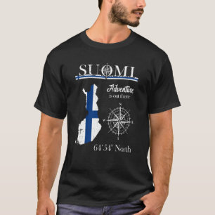 Camiseta Suomi Finlandia Adventure Está Allá La Bandera Fin