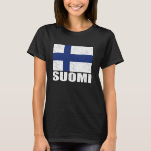 Camiseta Suomi Flag Grunge Vintage Souvenir Finlandia