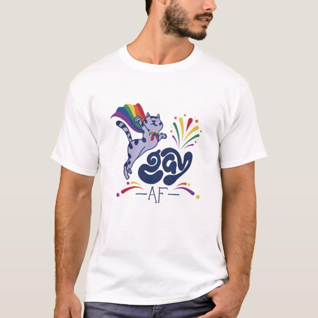 Camiseta Super Cat Gay AF (Anverso)