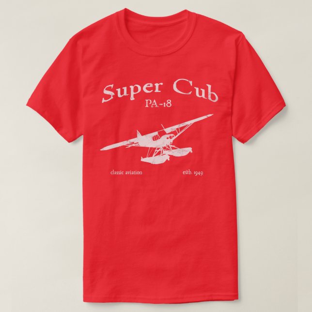 Camiseta Super Cub PA18 sobre el diseño de cosecha clásica  (Diseño del anverso)