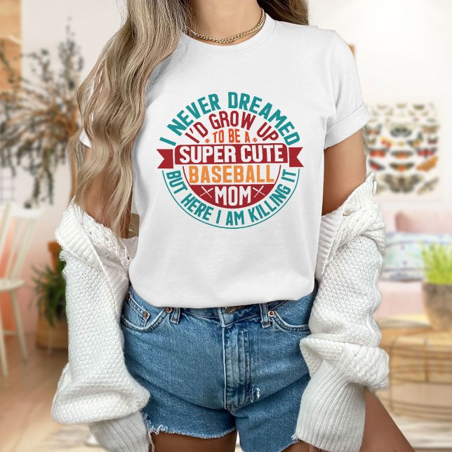 Camiseta Super Cute Béisbol Mom (Subido por el creador)