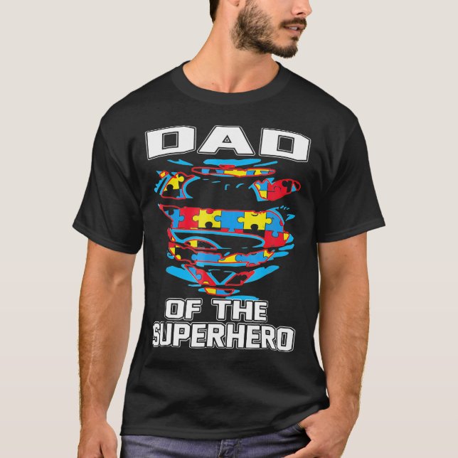 Camiseta Super Dad Autistic Awareness Gift Padre Superhéroe (Anverso)