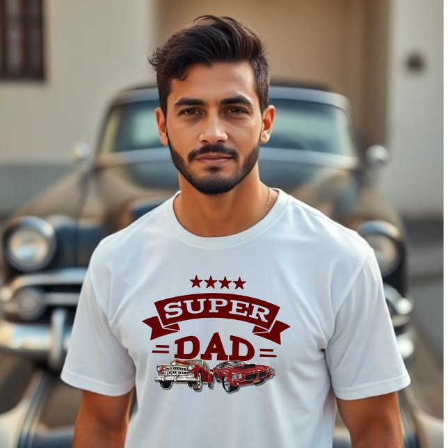 Camiseta Super Dad, autos clásicos (Subido por el creador)