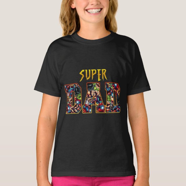 Camiseta Super Dad - Comic Hero Power Design (Anverso)
