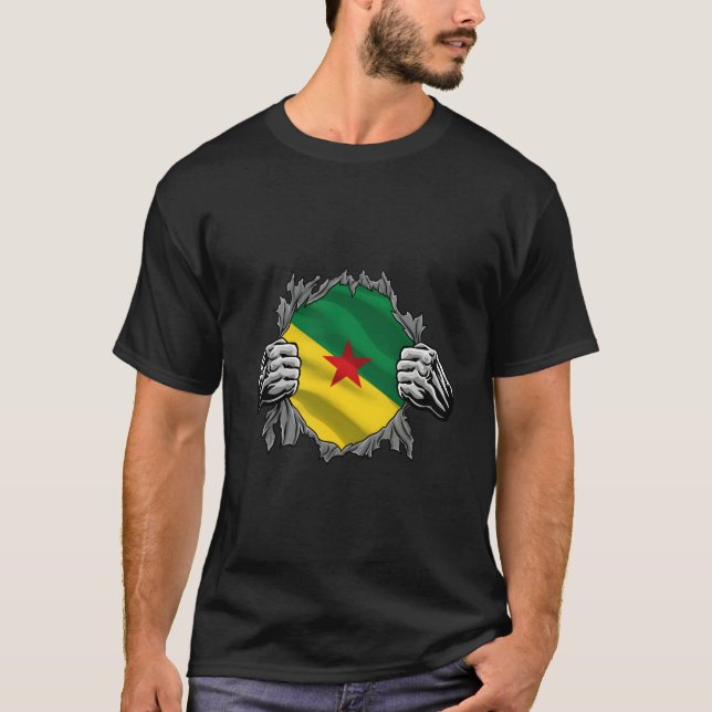 Camiseta Super French Guianese French Guiana Flag Roots Her (Anverso)