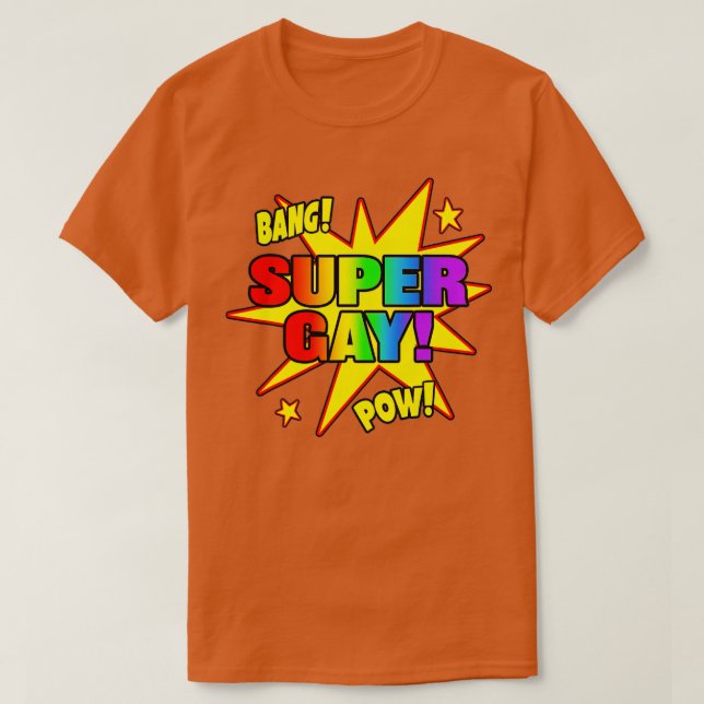 Camiseta Super Gay Super Power Funny LGB Regalo del Orgullo (Diseño del anverso)