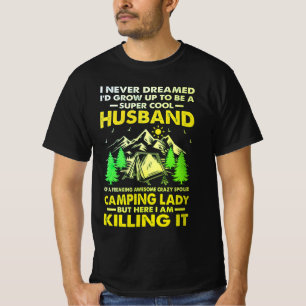 Camiseta Super Guay Esposo de Camping Lady Funny Camper