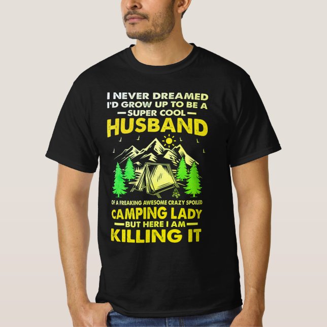 Camiseta Super Guay Esposo de Camping Lady Funny Camper (Anverso)