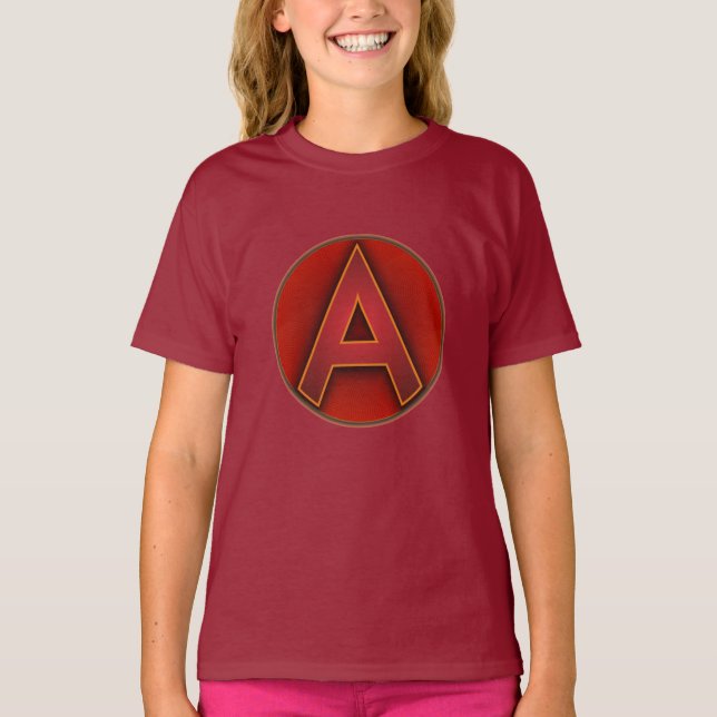 Camiseta Super Hero "A" Insignia (Anverso)